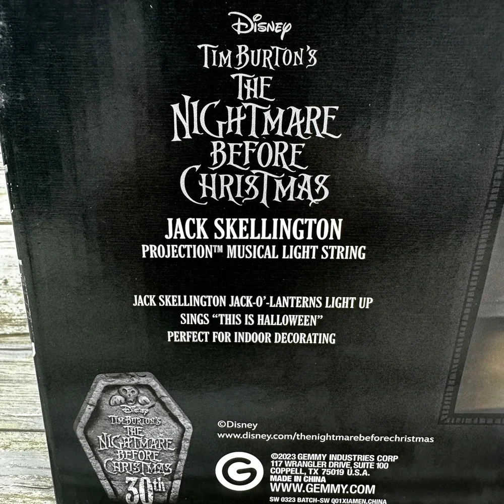 Nightmare Before Christmas Jack Skellington Projection Musical Lights Disney